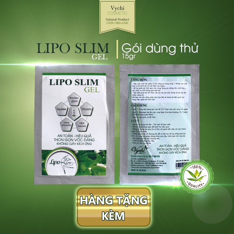 Kem tan mỡ Lipo Slim gel gói nhỏ 15gr gel giảm mỡ vùng chân tay bụng hiệu quả | WebRaoVat - webraovat.net.vn