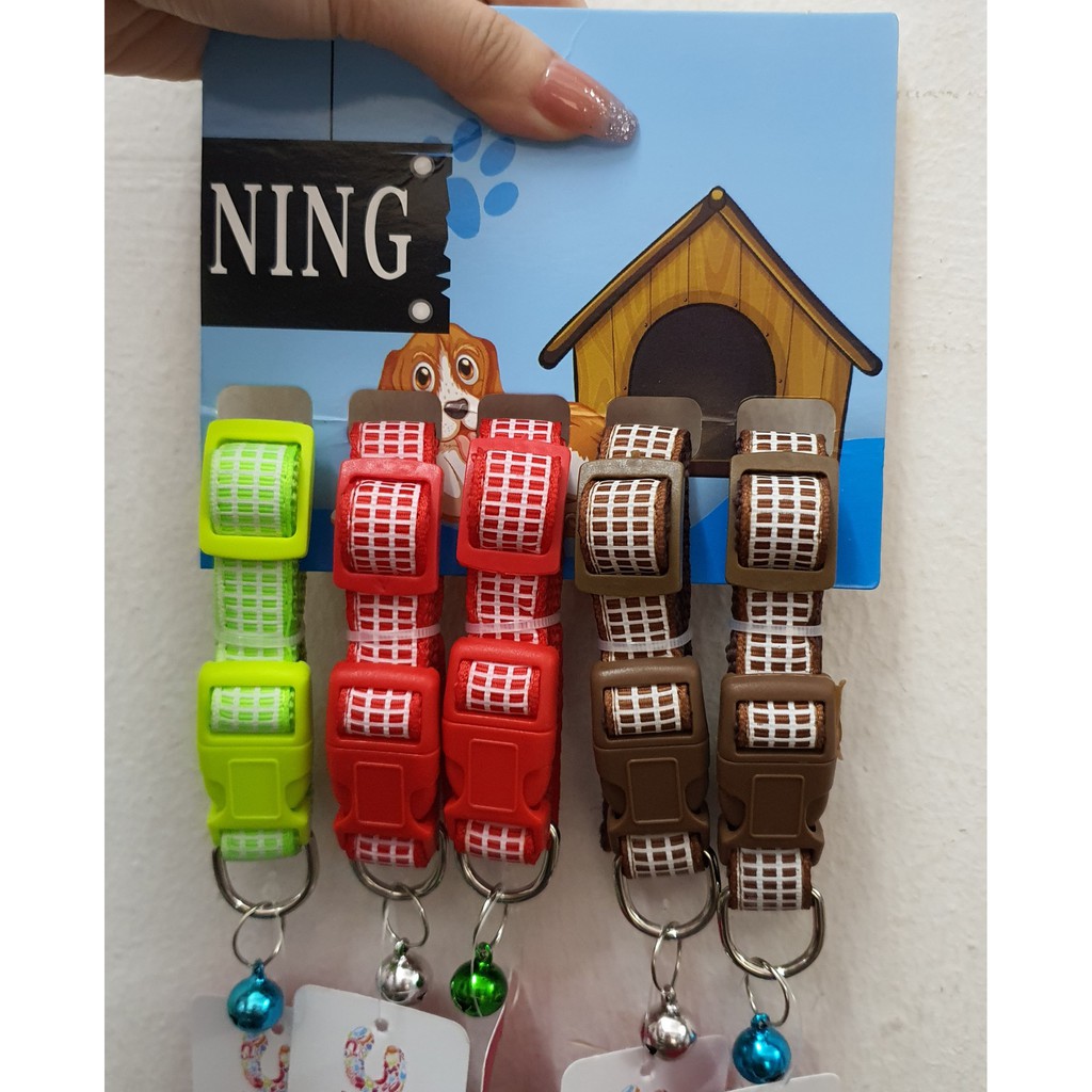 Vòng cổ vải in hình họa tiết, hình cute, kèm chuông cho chó mèo