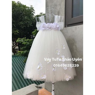 Freeship 99k toàn quốc_,Váy công chúa màu trắng cho bé