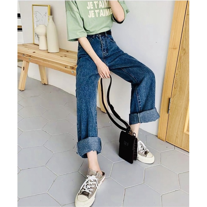 QUẦN JEANS ỐNG RỘNG 2 MÀU