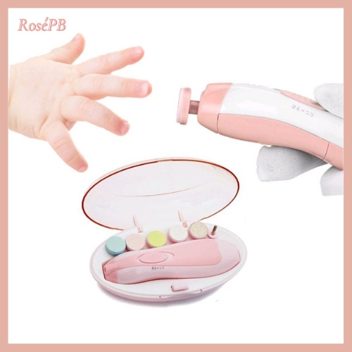 Máy giũa móng tay, dụng cụ cắt móng tay cho trẻ sơ sinh, trẻ nhỏ - Kèm 6 đầu giũa tiện lợi