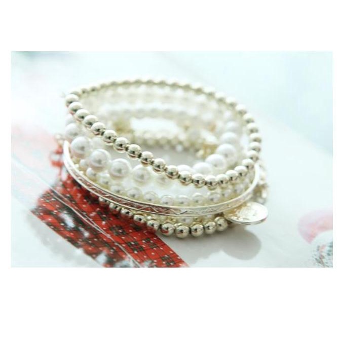 Bộ Vòng Tay Nhiều Lớp Phong Cách retro Hàn Quốc Thời Trang Cho Nữ