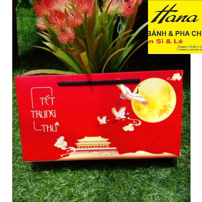 Hộp Trung Thu 2 Bánh Hình Hạc Đỏ
