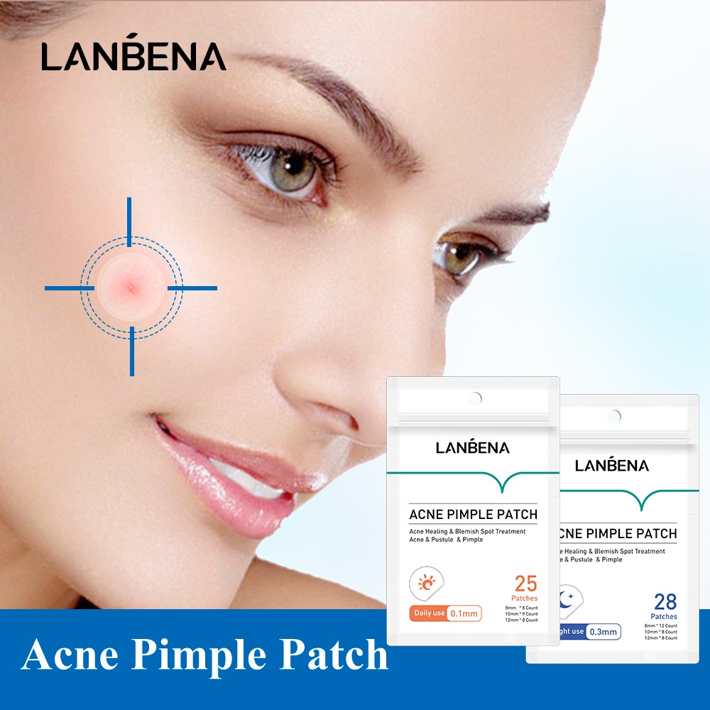 Miếng dán hỗ trợ giảm mụn Lanbena dùng hàng ngày và ban đêm