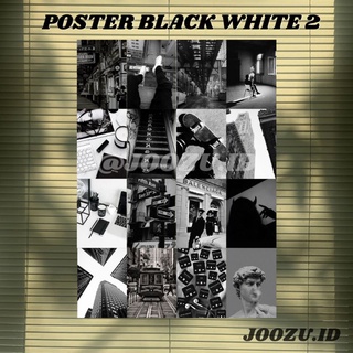 Set 16 poster dán tường với 2 tấm poster màu trắng đen