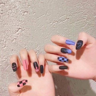 móng giả ngắn 24pcs kèm keo trendy