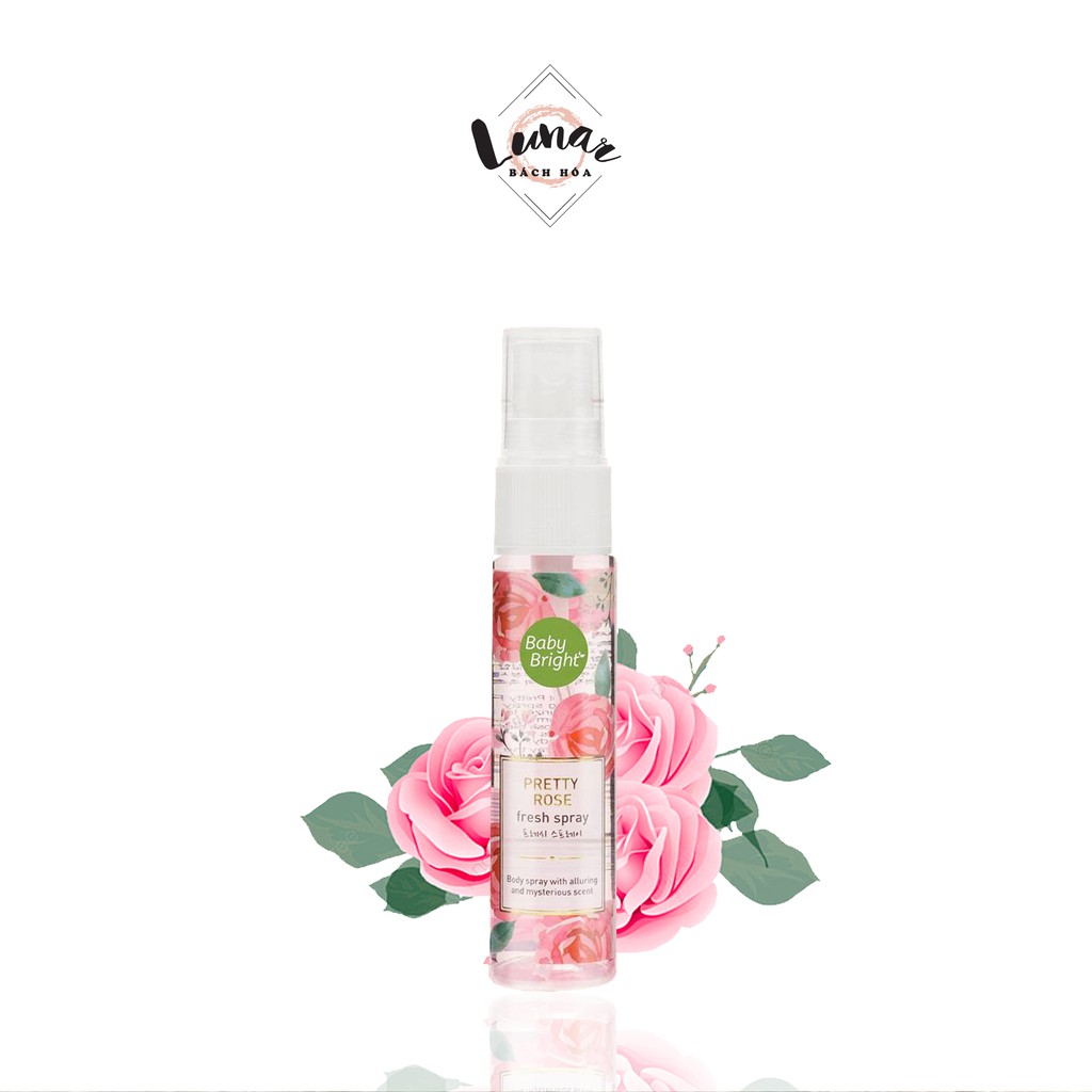 Xịt Thơm Baby Bright Body Mist So Cute Hương Hoa Hồng - Xịt Thơm Toàn Thân, Quần Áo 20ml