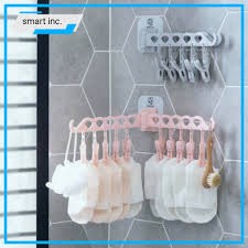 Móc dán tường treo quần áo, kẹp phơi đồ đa năng 2 nhánh 10 ô móc 10 móc