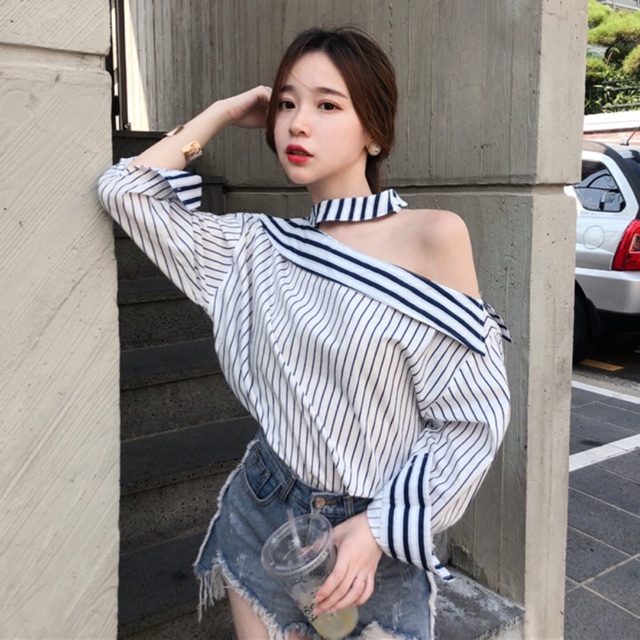 Combo mũ lông + áo sọc