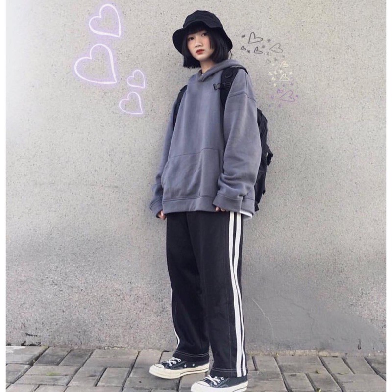 Áo hoodie màu xám tro cao cấp form rộng unisex nam nữ , kiểu áo khoác chui nỉ bông