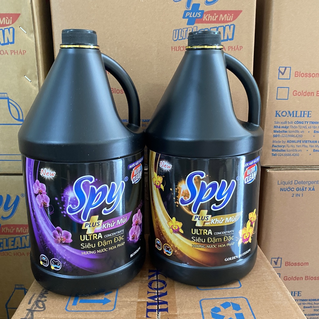 Nước giặt xả SPY Ultra Clean Plus can 3,6kg 2 trong 1 Sạch sâu Thơm lâu Diệt khuẩn