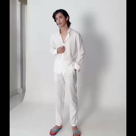 Bộ đũi dài tay nam BAT STORE 1 set sơ mi quần đũi dài tay đi biển đi chơi đi làm chất đũi xước tổng hợp | BigBuy360 - bigbuy360.vn