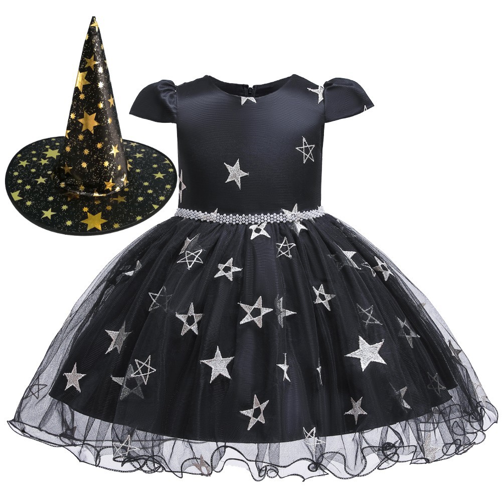 Bộ trang phục mũ + đầm hóa trang phù thủy dịp Halloween cho bé