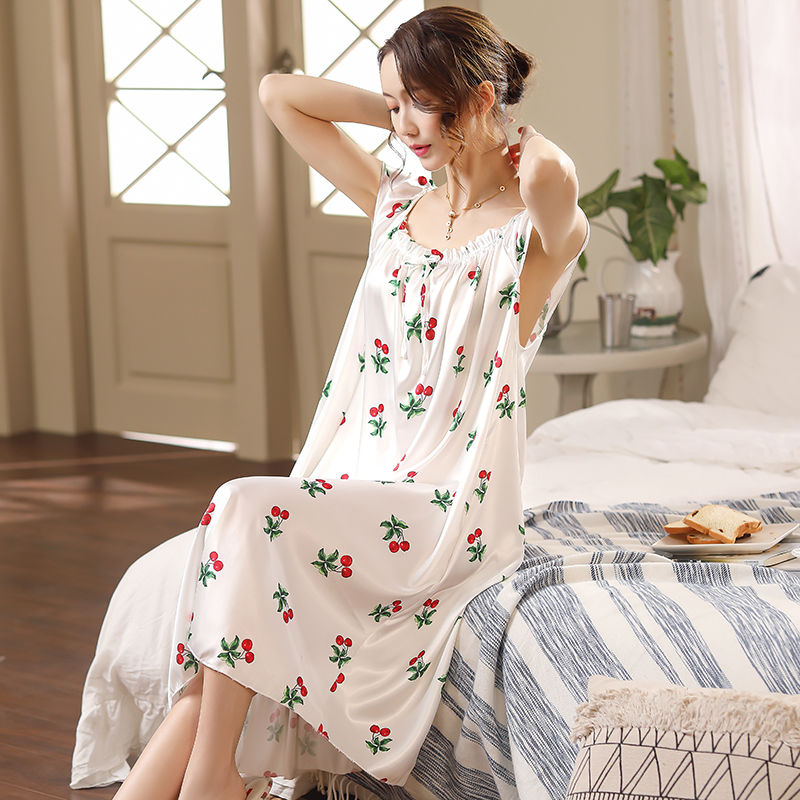 Đầm Ngủ Hai Dây Vải Lụa Lạnh Dáng Rộng Thời Trang Mùa Hè Dành Cho Nữ 100kg 4xl | BigBuy360 - bigbuy360.vn