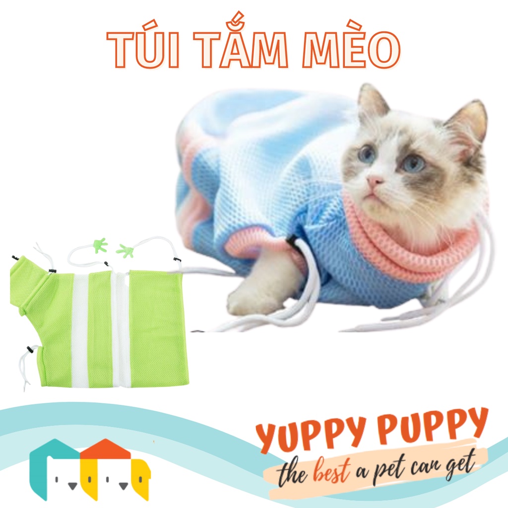 Hipidog Túi tắm mèo vải lưới  Cao cấp