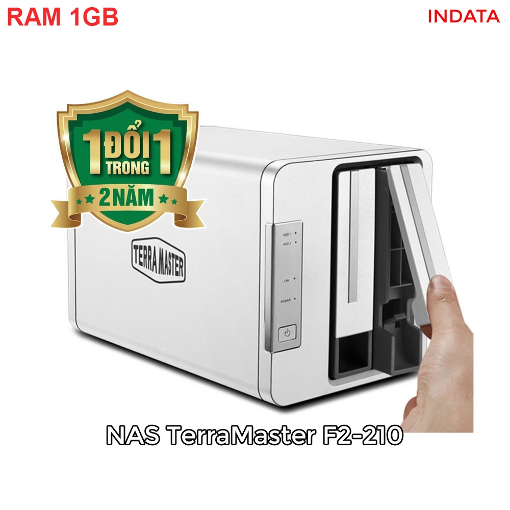 Ổ cứng mạng NAS TerraMaster F2-210 Quad-core CPU, RAM 1GB, 2 khay ổ cứng