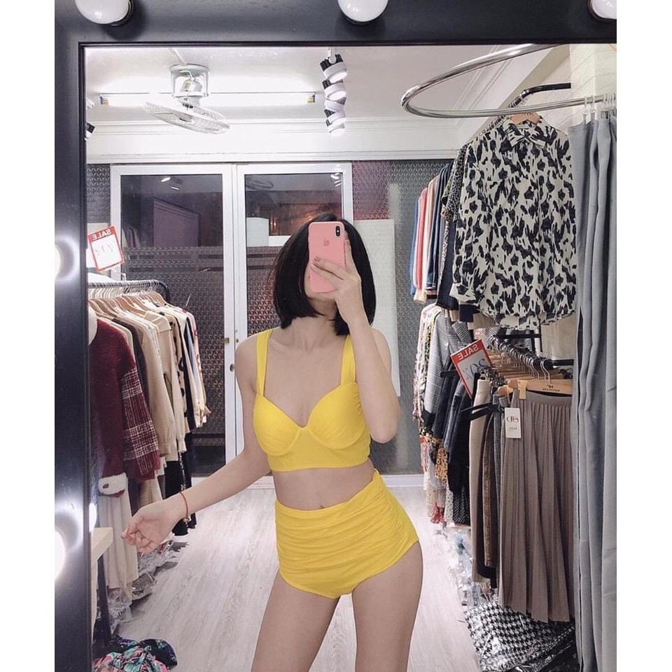 [Xưởng May Bikini Hà Minh] Bikini, bộ bơi áo gọng cúp ngực tay vuông, quần nhún, cực sexcy và tôn dáng - EVA shop