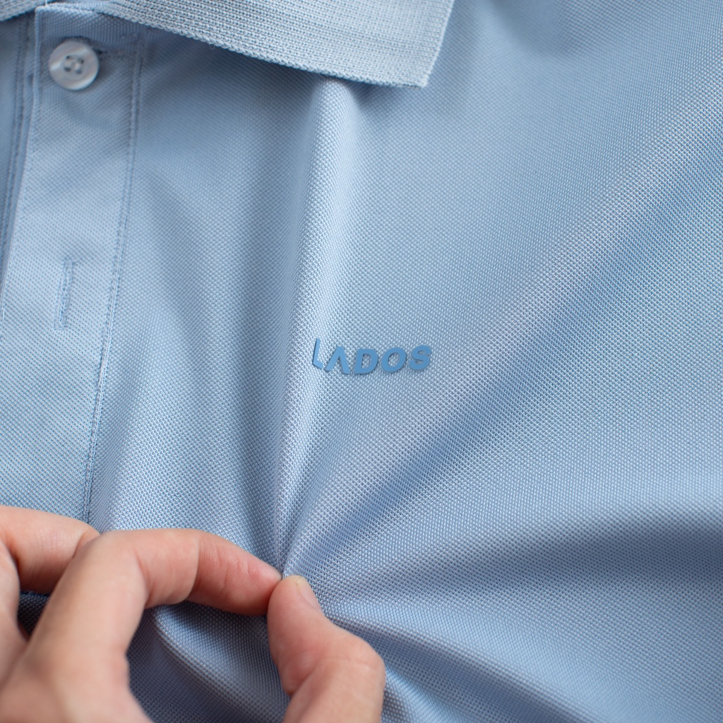 Áo thun polo nam sọc dọc phông đẹp LADOS - 9050 vải poli thoáng mát, thấm hút mồ hôi tốt