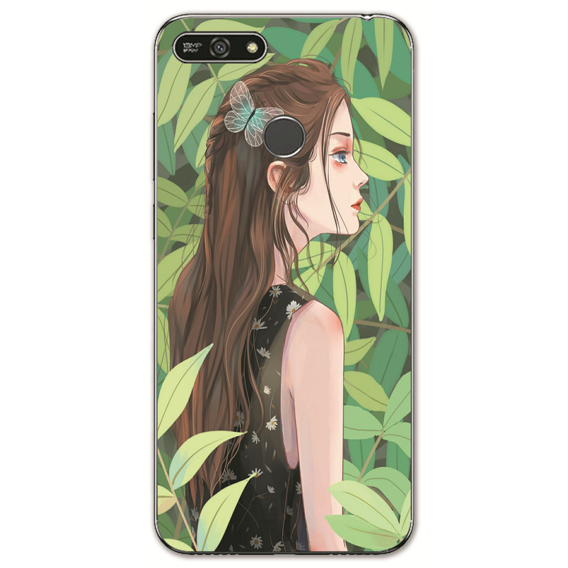 Huawei Y7 Prime 2018/Honor 6X 6C /GR3 GR5 2017/Enjoy 6 6S 5 5S Y6 Pro INS Cute Cartoon Beautiful girl Soft Silicone TPU Phone Casing Lovely Retro Personality Case Back Cover Couple