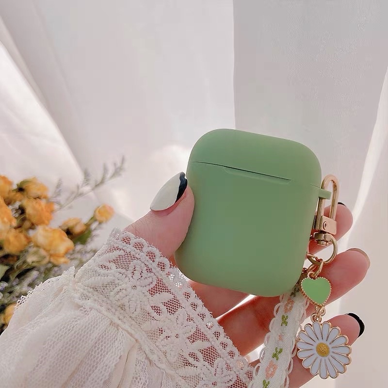 Vỏ case bảo, vệ bao đựng tai nghe airpods 1 2 PRO xanh matcha