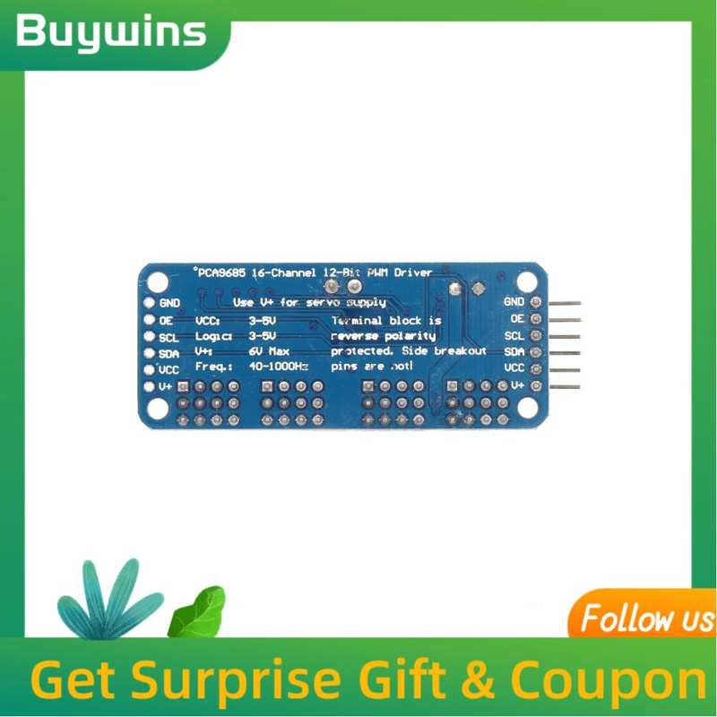 Buywins PCA9685 16 Channels 12Bit PWM Servo Motor Driver I2C Module 40~1000Hz 5V Robot