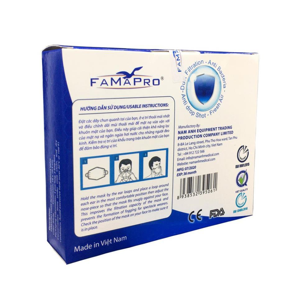 (Hộp 10 Cái) Khẩu Trang Bảo Hộ VN95 FAMAPRO 4 Lớp Nam Anh