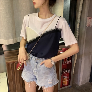 Áo thun tay ngắn kiểu dáng thời trang phong cách retro Hàn Quốc