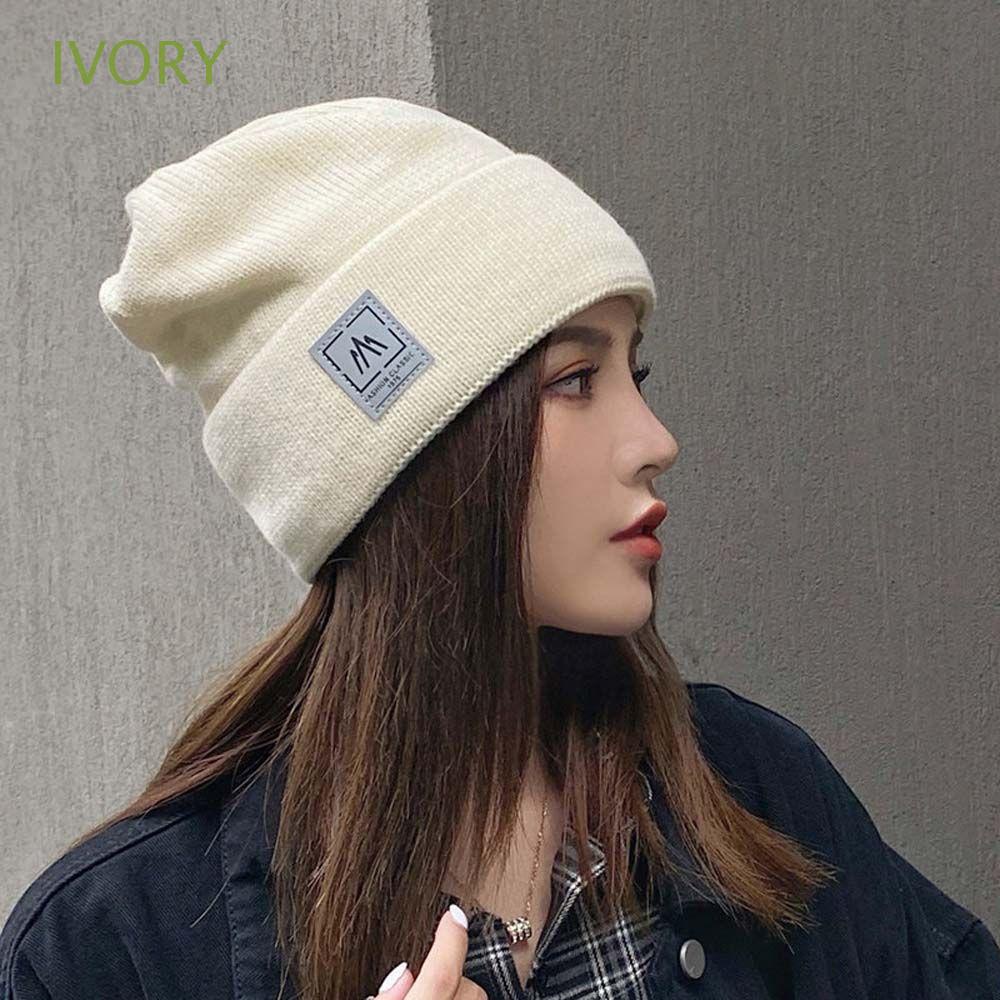 Mũ len dệt kim giữ ấm màu đông thời trang cho nam và nữ