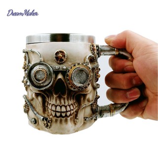 Ly uống nước bằng thép không gỉ hình đầu lâu 3D độc đáo