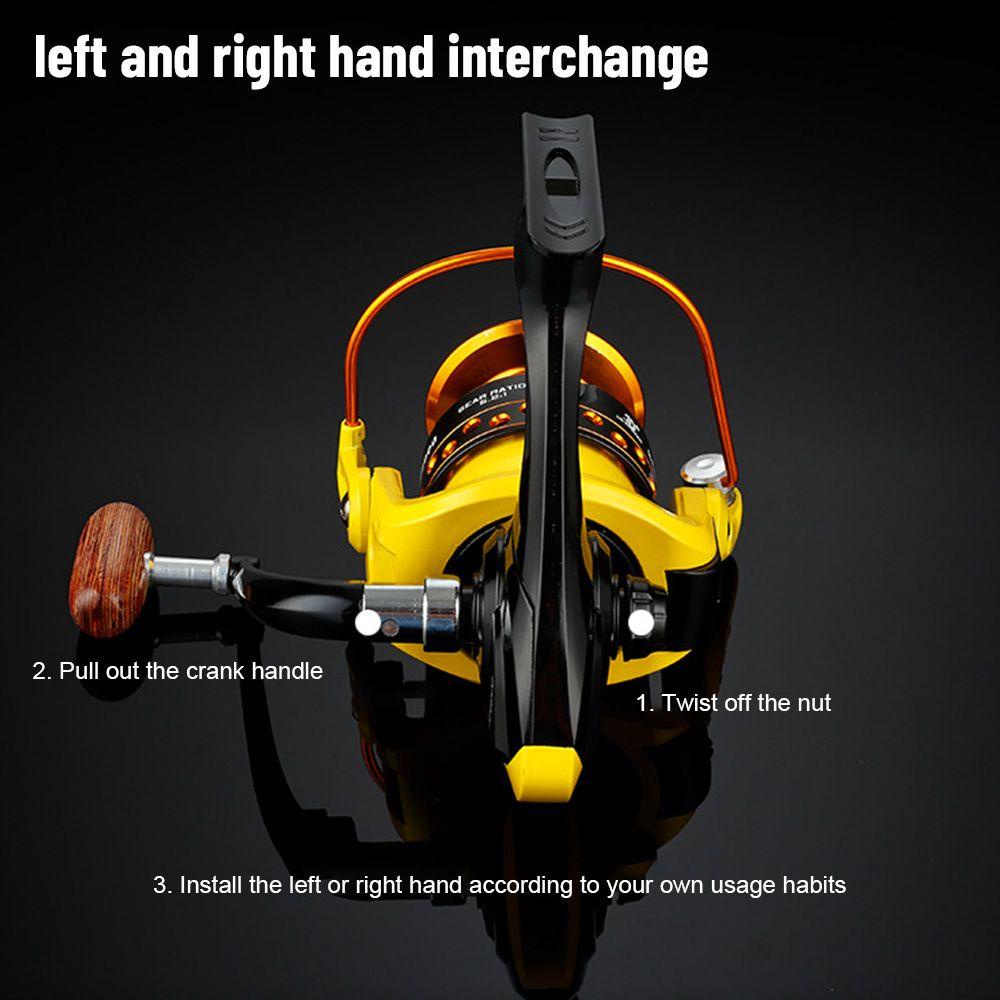 Guồng Quay Câu Cá Bằng Kim Loại Tay Cầm Gỗ