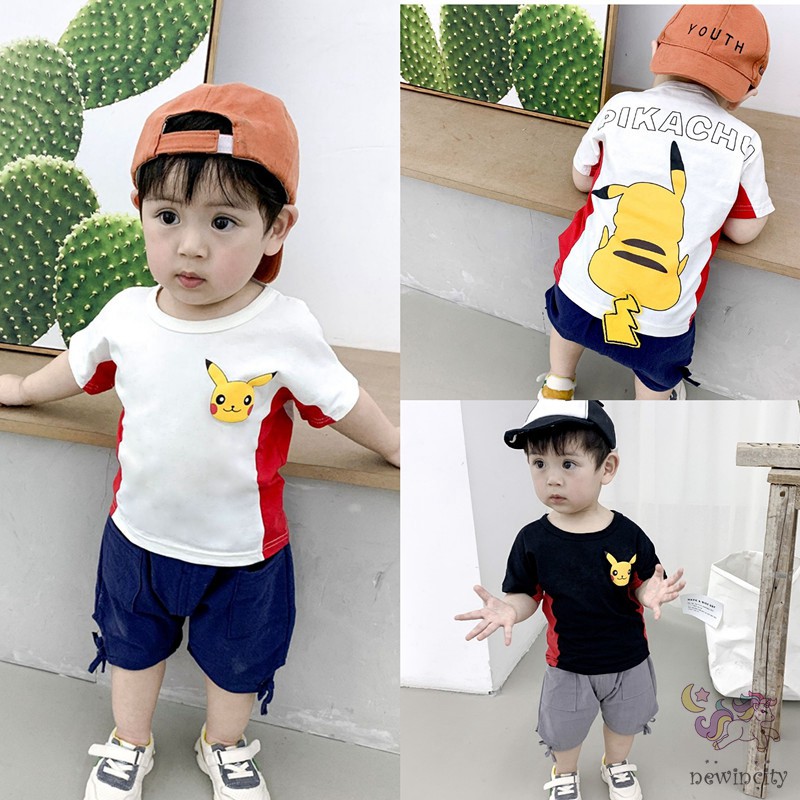 ✿ Korean Summer Children Boys Girls Casual Short sleeve Tops + Shorts Set