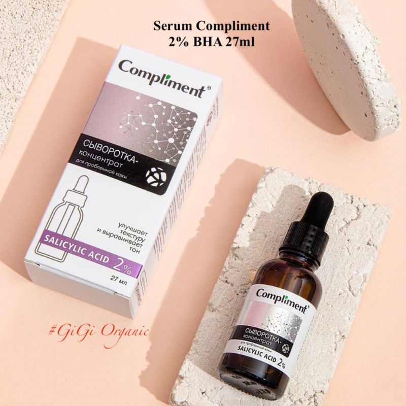 Serum Compliment 2% BHA 27ml giúp thu nhỏ lỗ chân lông, hồi phục da