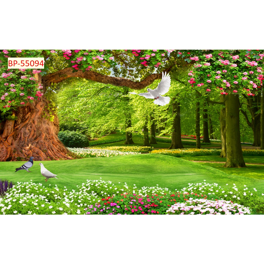 Tranh phong cảnh hồ nước thiên nhiên khổ lớn, không giới hạn kích thứớc