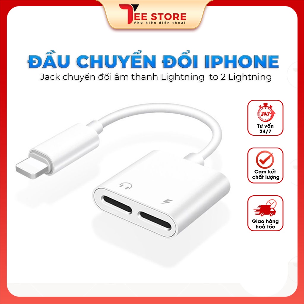 dây chuyển đổi tai nghe iphone, jack chia tai nghe iphone, đầu chuyển đổi tai nghe iphone - CCĐL+3.5