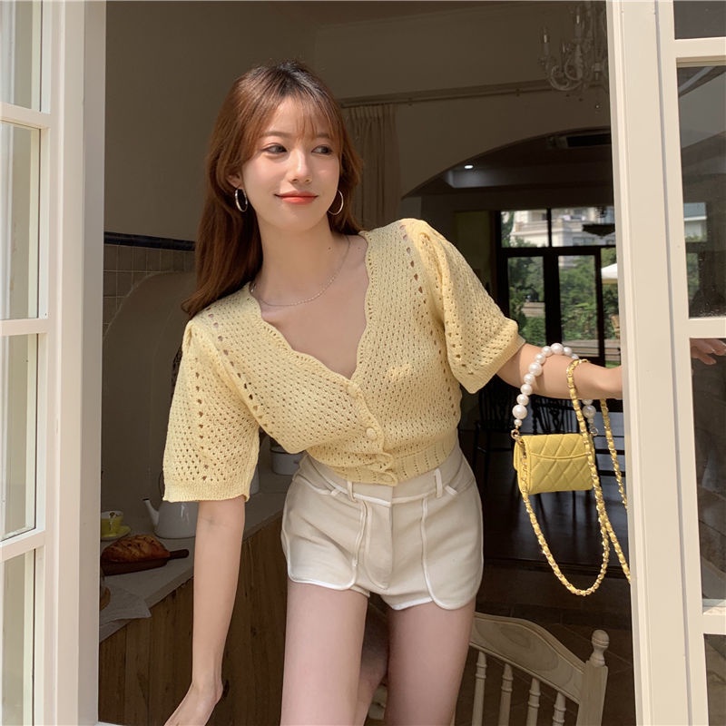 Áo Khoác Cardigan Dệt Kim Mỏng Tay Ngắn Thời Trang Dành Cho Nữ  tao bao