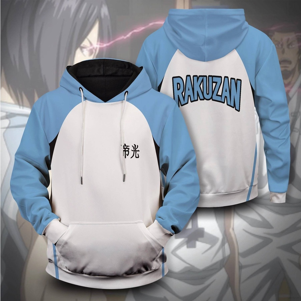 Áo Hoodie Thể Thao Chui Đầu Dáng Rộng Tay Dài Hóa Trang Trường Học Bóng Rổ RAKUZAN Trong Kuroko 'S