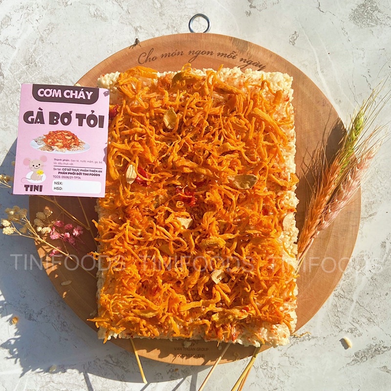 CƠM CHÁY KHÔ GÀ BƠ TỎI - CƠM CHÁY KHÔ GÀ HẢO HẠNG HÚT CHÂN KHÔNG 250GR