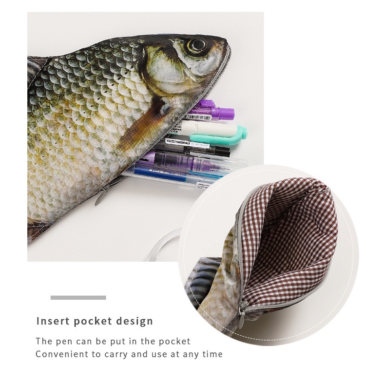 Túi Đựng Bút Chì Hình Cá Muối Sáng Tạo Vui Nhộn