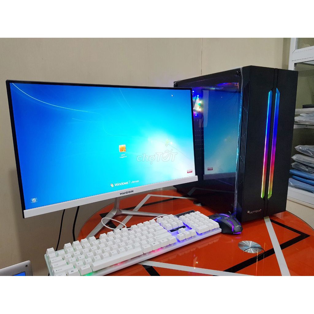 Bộ máy tính PC Game + Màn cong FullHD 24 inch i7 /i5 /i3 chơi PUBG mobile, PUBG lite, LOL, CF đột kích, Fifa, Cs + Quà | BigBuy360 - bigbuy360.vn