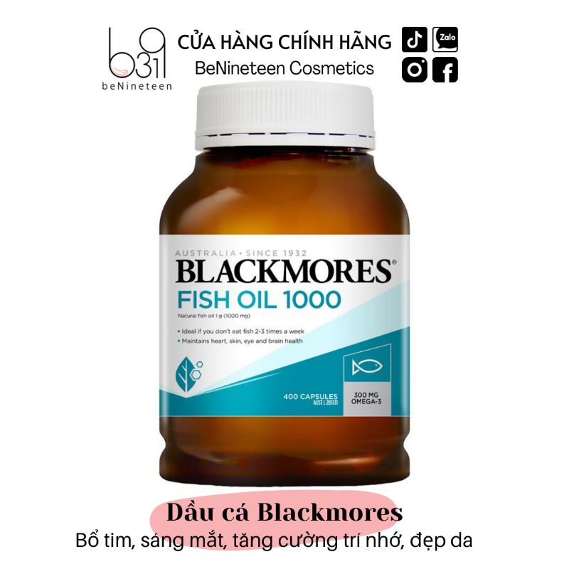 Dầu cá Blackmores Fish Oil 1000mg Bổ Sung Omega 3 (400 viên)