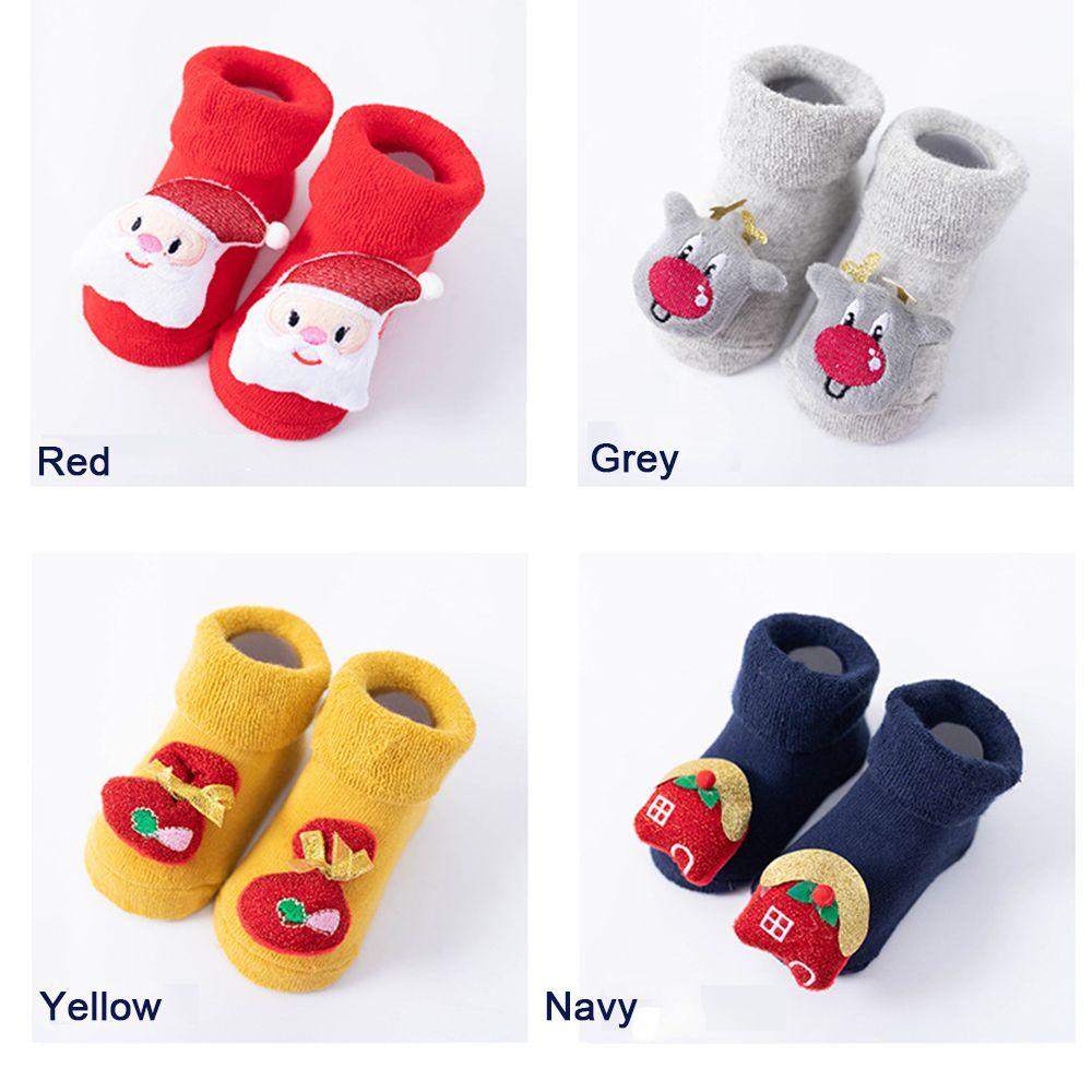 Vớ Dày Chống Trượt In Hoạt Hình Giáng Sinh Dễ Thương Cho Bé Sơ Sinh MIHAN1