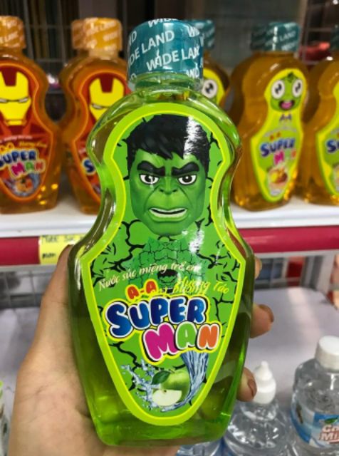 Nước Súc Miệng Trẻ Em Superman,chai 250ml,3 vị Dâu&Táo&Cam