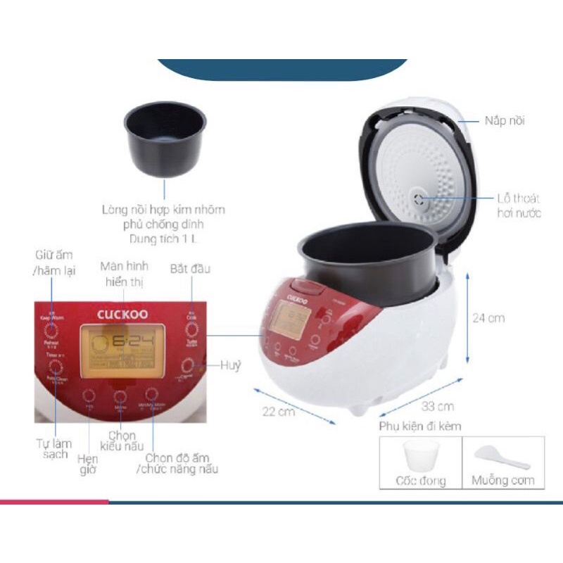 ✅ NỒI CƠM ĐIỆN CUCKOO 1.08L