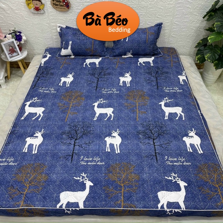 Bộ Ga Gối Cotton Poly, Ga Kèm 2 Vỏ Gối Nằm, Set Ga Gối 3 Món, Drap Giường, Ga Giường, Đủ Kích Thước 