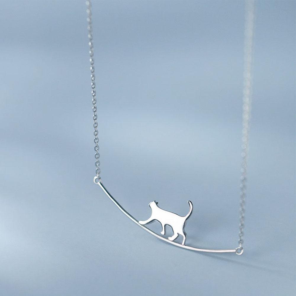 AROMA Vòng cổ Mạ Bạc Hình Động Vật Đơn Giản Thời Trang