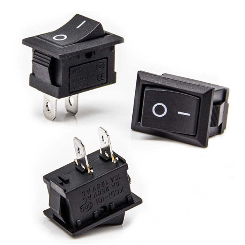 Công Tắc Bập Bênh KCD11 6A 125VAC 3A 250VAC 2, Công Tắc ON/OFF Đen