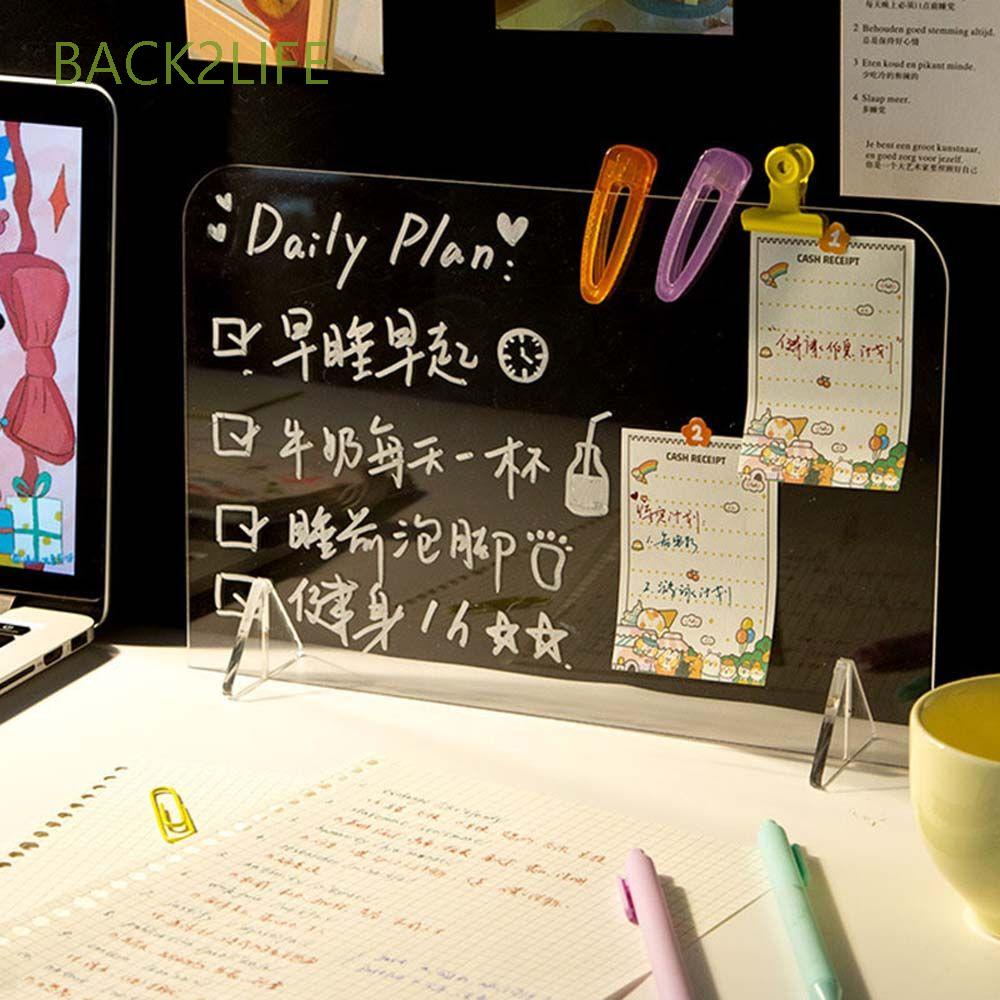 Bảng ghi chú 2LIFE bằng nhựa acrylic trong suốt sáng tạo có thể tái sử dụng