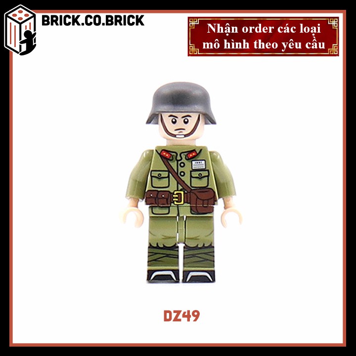 Phụ kiện MOC Army- Lính đức thế chiến- Đồ chơi lắp ráp minifig và non-lego mô hình sáng tạo trang trí quân đội- DZ49 -50