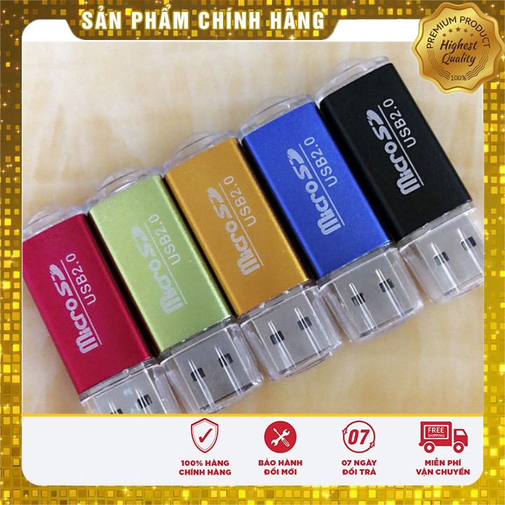 Đầu đọc thẻ Micro SD 2.0 vỏ nhựa,vỏ nhôm có đèn báo