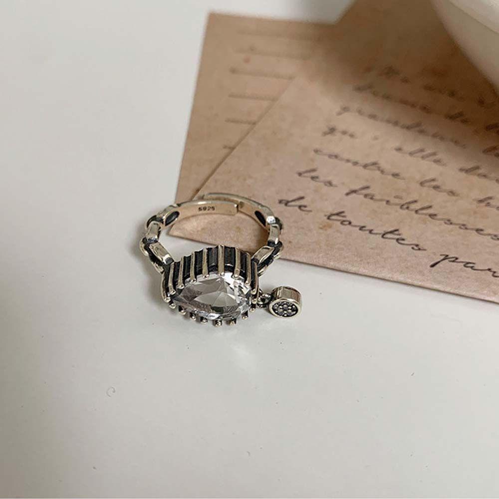 VANES1 Nhẫn Hở Hình Giọt Nước Phong Cách Punk Cổ Điển Cho Nữ